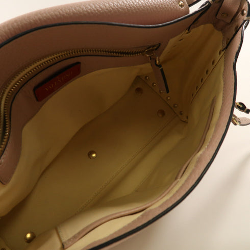 Valentino GHW Shoulder Bag Handbag Calfskin Leather Light Pink