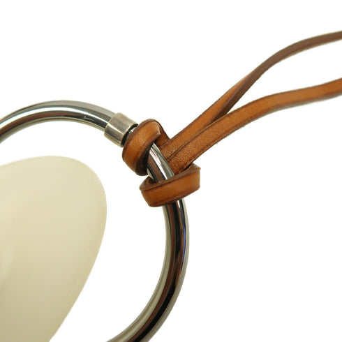 HERMES Pendentif EN Cristal Necklace Barenia Leather Fauve