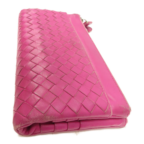 BOTTEGA VENETA BV GHW Long Wallet Calfskin Leather Purple