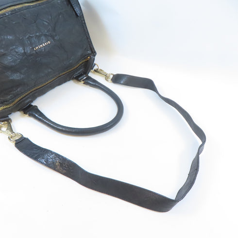GIVENCHY GHW Pandora Large Bag 2 Way Shoulder Handbag Leather Black