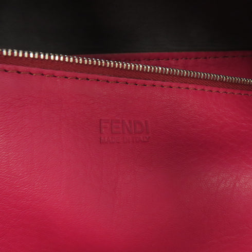 FENDI Tote Bag Calfskin Leather Red