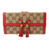 GUCCI GG GHW Long Wallet 269981 Canvas Leather Brown Red