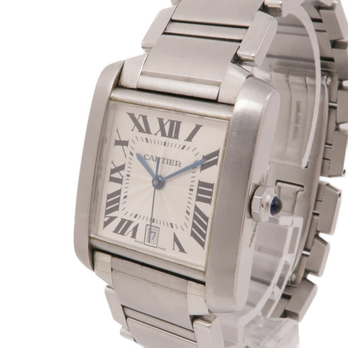 CARTIER Tank Francaise 2302 Automatic Watch Stainless Steel White v1