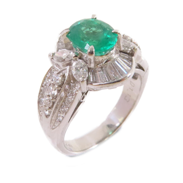 Fine Jewelry 1.27ct Emerald 1.13ct Diamond Ring US#5.75 18K White Gold