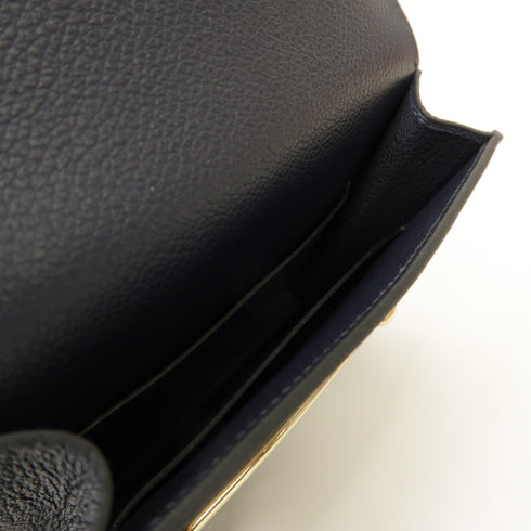 HERMES GHW Rouls Slim Wallet Y/2Z Evercolor Leather Blue Nuit Navy