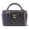CHANEL CC GHW Vanity Case 2 Way Bag Calfskin Leather Black