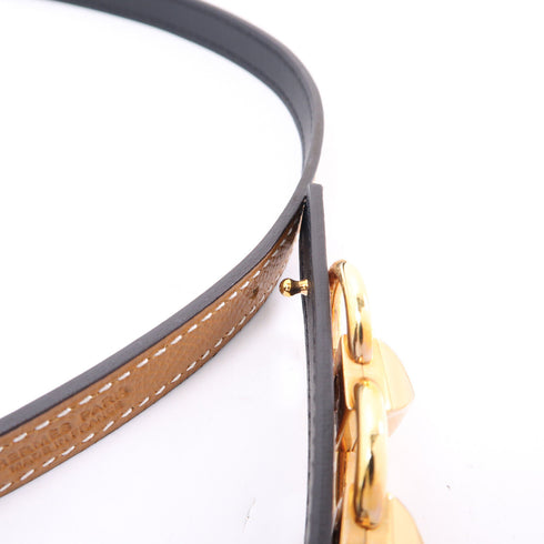 HERMES GHW Belt Veau Epsom Leather Gold/Brown