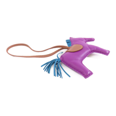 HERMES Rodeo GM Charm Veau Swift Leather Anemone Purple Brown Blue