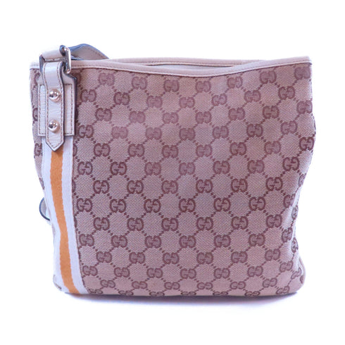 GUCCI GG GHW Shoulder Bag Canvas 144388 Beige