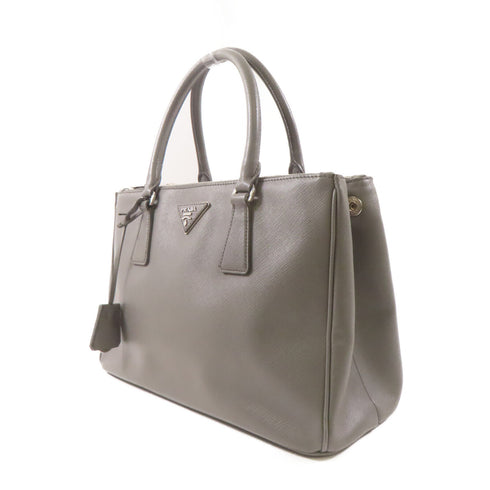 PRADA SHW Saffiano Lux Bag 2 Way Shoulder Bag Calfskin Leather Grey