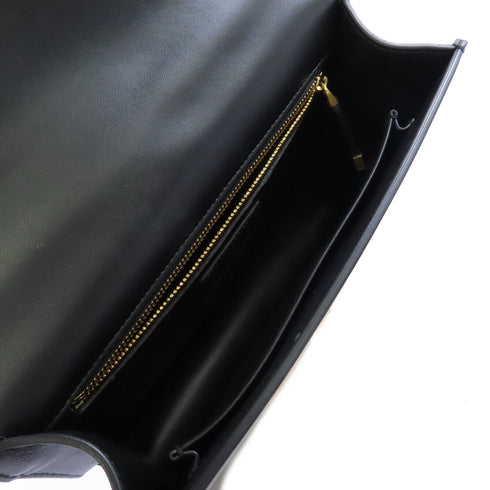 Christian Dior CD GHW 30 Montaigne Shoulder Bag Crossbody Calfskin Leather Black