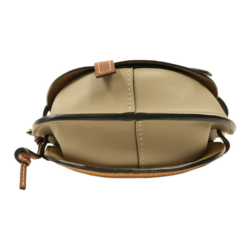 LOEWE GHW Gate Small Shoulder Bag Calfskin Leather Beige/Brown