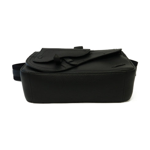 Christian Dior CD SHW Saddle Backpack Rucksack Calfskin Leather Black