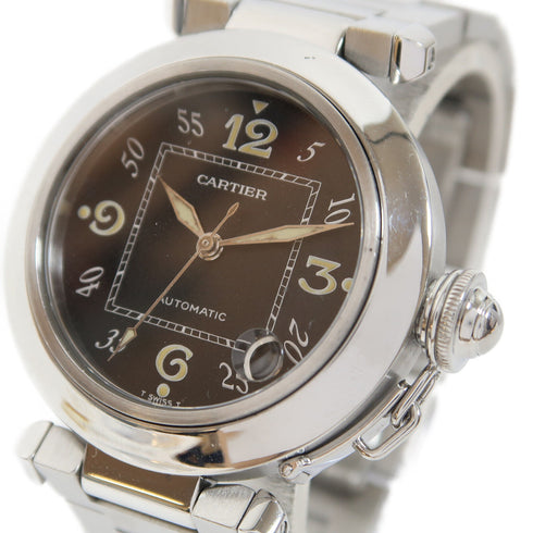 CARTIER Pasha C Automatic Watch Stainless Steel Black