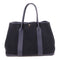 HERMES PHW Garden Party PM Handbag Canvas Navy Black