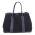 HERMES PHW Garden Party PM Handbag Canvas Navy Black