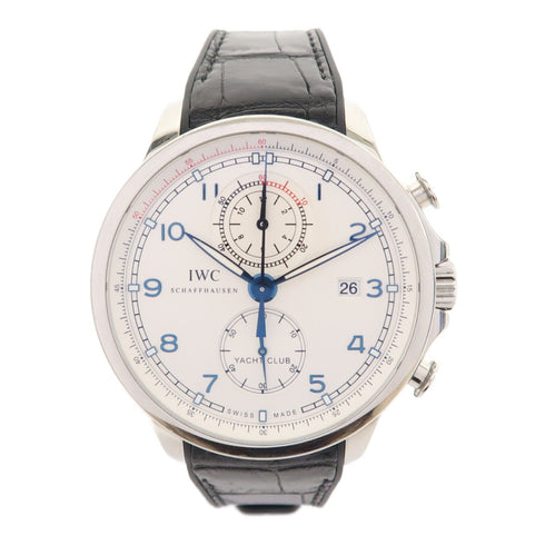 IWC Portuguese Yacht Club Chronograph Automatic Watch Stainless Steel White