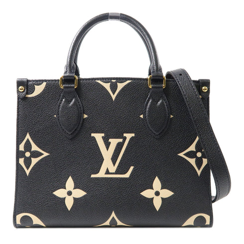 LOUIS VUITTON LV On The Go PM 2 Way Bag M45659 Monogram Empreinte Black/Beige