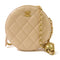 CHANEL CC GHW Gold Ball Crossbody Chain Shoulder Bag Lambskin Leather Beige
