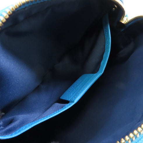 Salvatore Ferragamo GHW Shoulder Bag Crossbody Calfskin Leather Blue