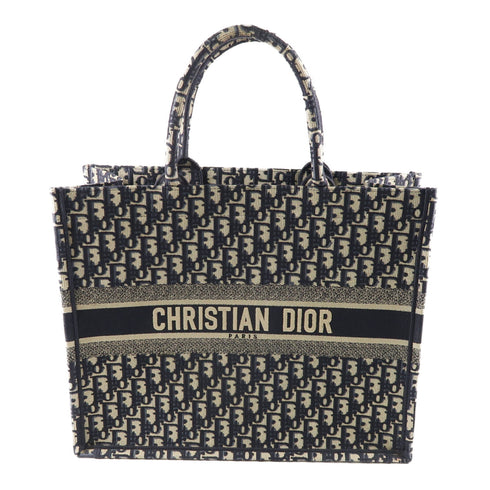 Christian Dior CD Book Tote Bag Canvas Blue