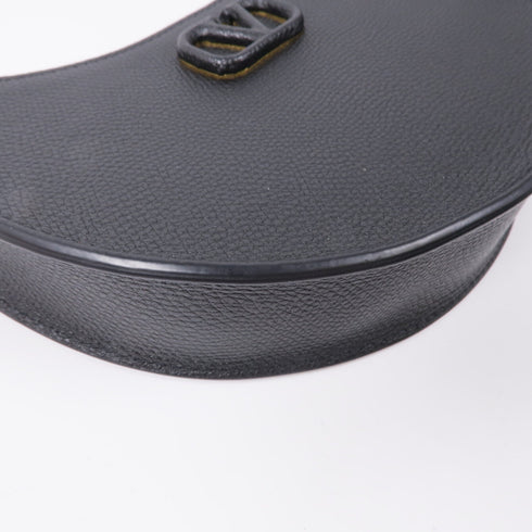 Valentino GHW Shoulder Bag Calfskin Leather Black