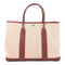 HERMES PHW Garden Party PM Hand Bag/Tote Bag Canvas White/Red