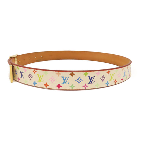 LOUIS VUITTON LV GHW Belt 80 Belt M9270U Monogram Multicolore White