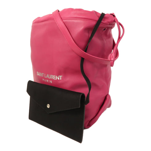 SAINT LAURENT YSL SHW Teddy Chain Shoulder Bag 538447 Lambskin Leather Pink