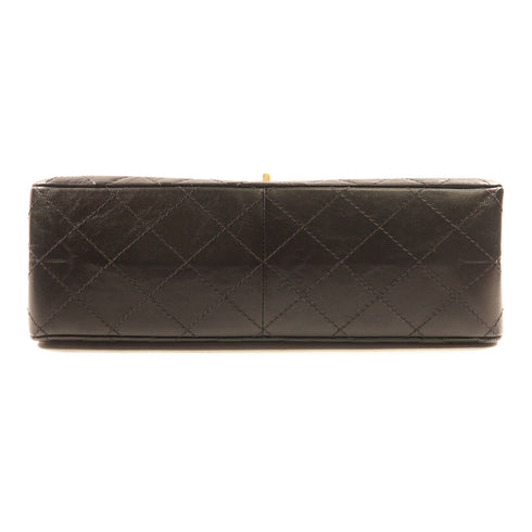 CHANEL CC GHW 2.55 Chain Shoulder Bag Calfskin Leather Black