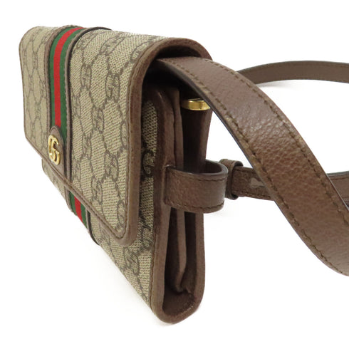 GUCCI GG GHW Shoulder Bag PVC Coated Canvas 645082 Brown