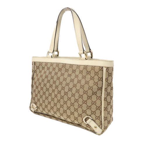 GUCCI GG GHW Shoulder Tote Bag 170004 Canvas Brown