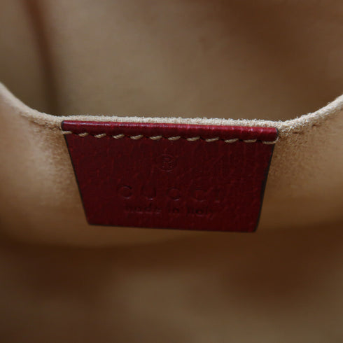 GUCCI GHW GG Superme Mini Shoulder Bag PVC Coated Canvas 517350 Red/Multicolor