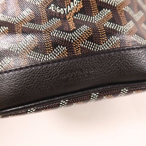 GOYARD SHW Petit Flot Bucket Shoulder Bag Coated Canvas Black Brown