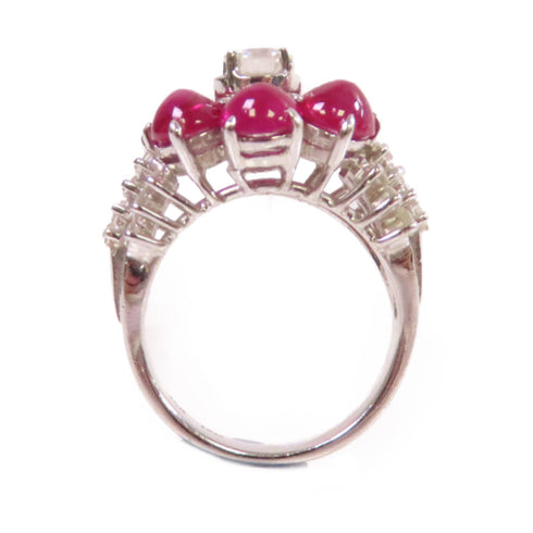 Fine Jewelry Ruby Diamond Ring US #6.5 18K White Gold