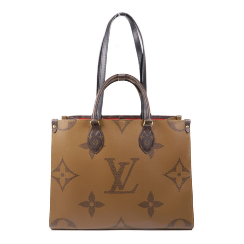 LOUIS VUITTON LV GHW On The Go MM Tote Bag M45321 Monogram Giant Reverse Brown