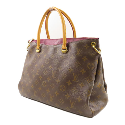 LOUIS VUITTON LV GHW Pallas 2way Shoulder Bag Monogram Brown Red
