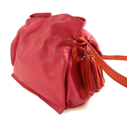 LOEWE SHW Shoulder Bag Calfskin Leather Pink/Red