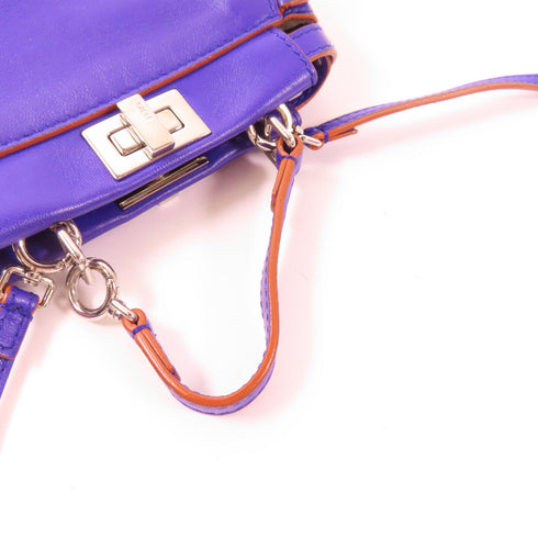 FENDI SHW 2 Way bag Calfskin Leather Purple