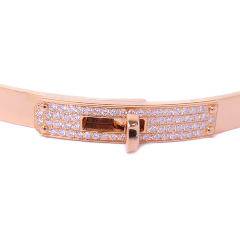 HERMES 0.26ct Diamond Bracelet Bangle 18K Pink Gold