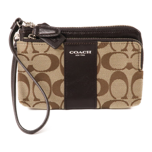 COACH SHW Pouch Canvas Brown