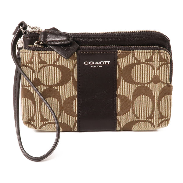 COACH SHW Pouch Canvas Brown