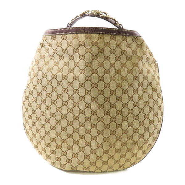 GUCCI GG GHW Shoulder Bag Canvas Brown 170014