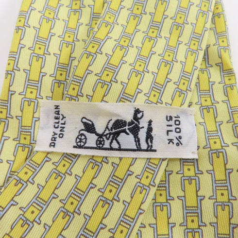 HERMES Tie Silk Yellow