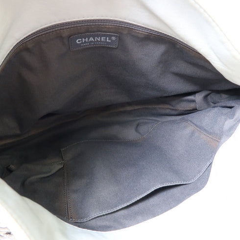 CHANEL CC SHW Chain Shoulder Bag Lambskin Leather Light Green