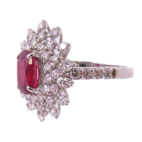 FINE JEWELRY 1.37ct Ruby 1.03ct Diamond Ring US#5.75 PT950 Platinum