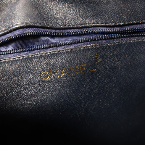 CHANEL CC GHW Chain Shoulder Bag Lambskin Leather Blue