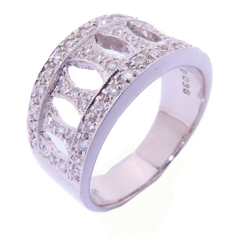 Fine Jewelry Diamond Ring Accessories US#7 18K White Gold