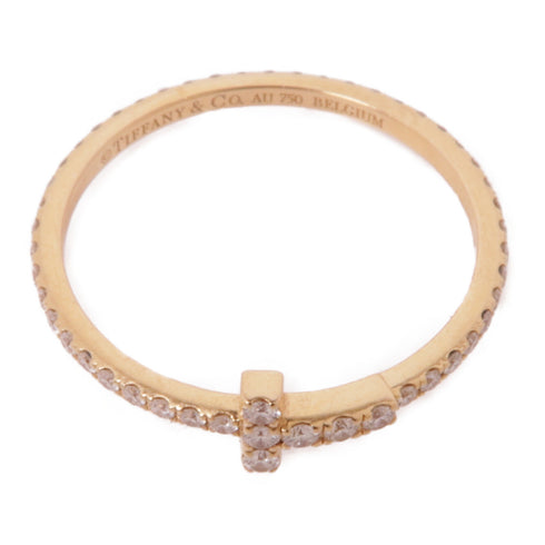 TIFFANY&CO T Ring Diamond Ring 18K Rose Gold US#6.5