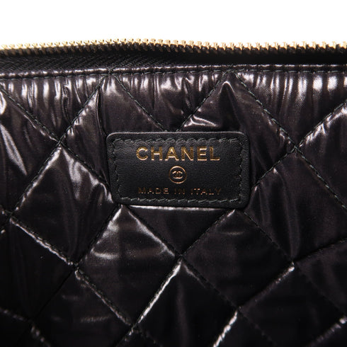 CHANEL CC GHW Clutch Bag Pouch Calfskin Leather Black v1